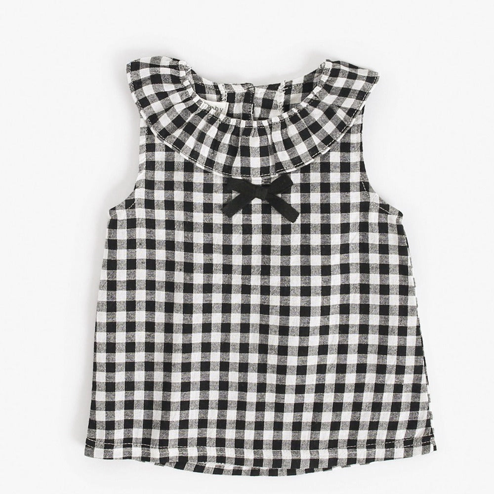 Korean Version Of Childrens Clothing Summer Ins Plaid Dots Childrens Two-Piece Bowknot T-shirt Briefs Baby Suit Europe And America